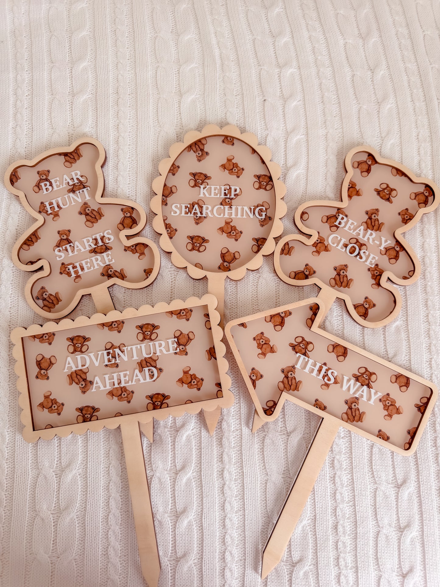 BEAR HUNT STAKES | Plywood & UV Printed Acrylic