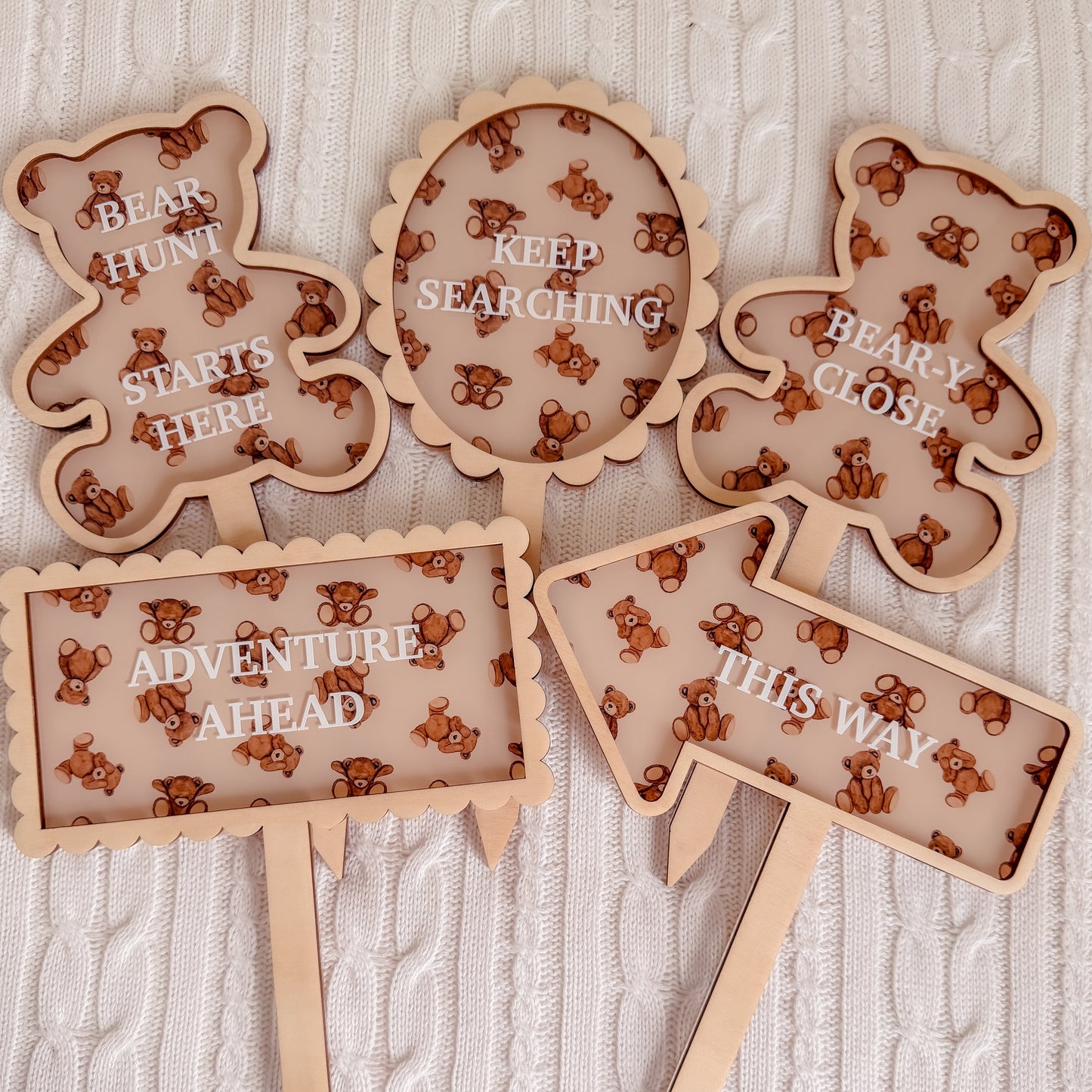 BEAR HUNT STAKES | Plywood & UV Printed Acrylic
