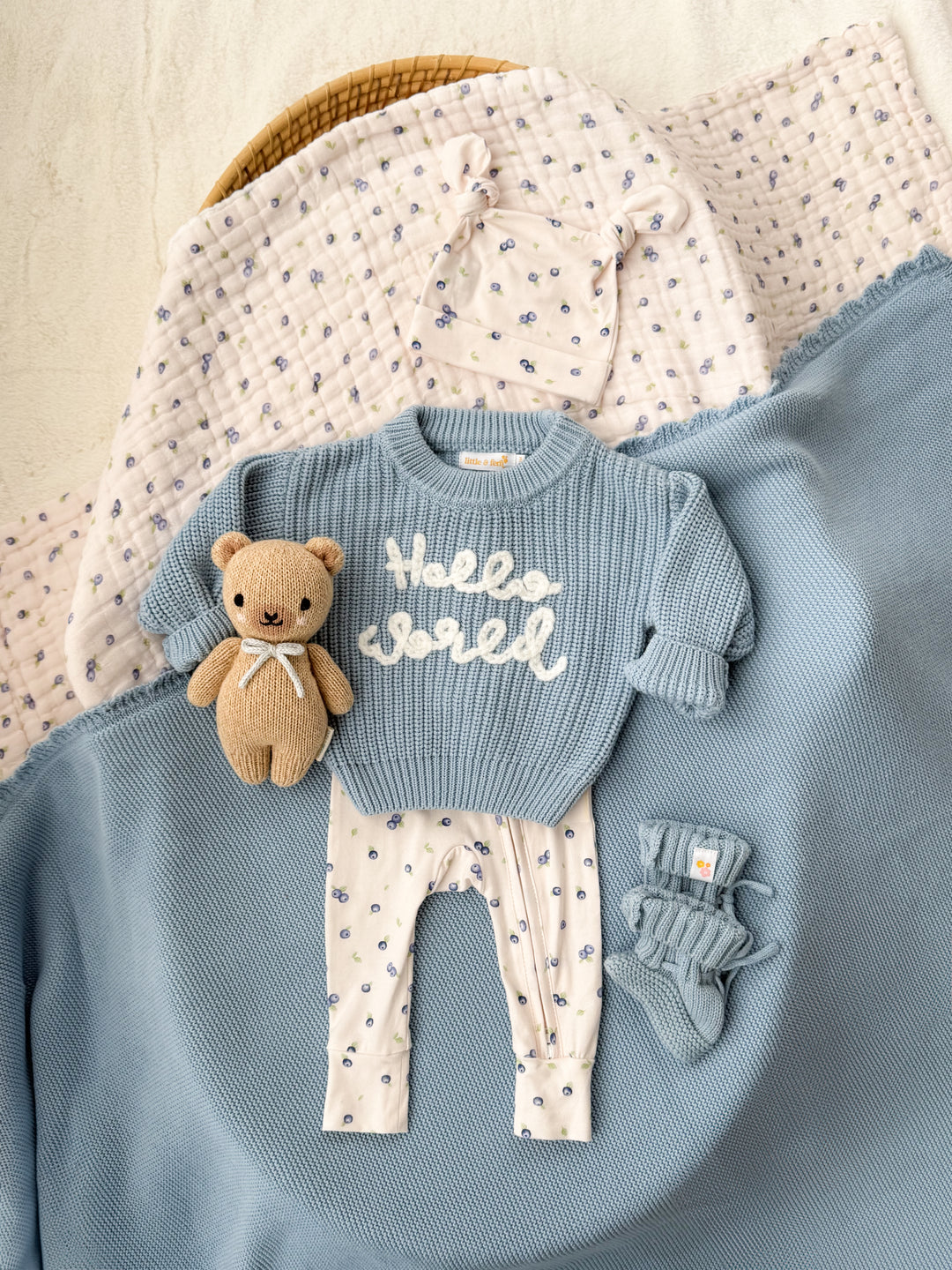 'Hello World' Chunky Knit Jumper - Blue