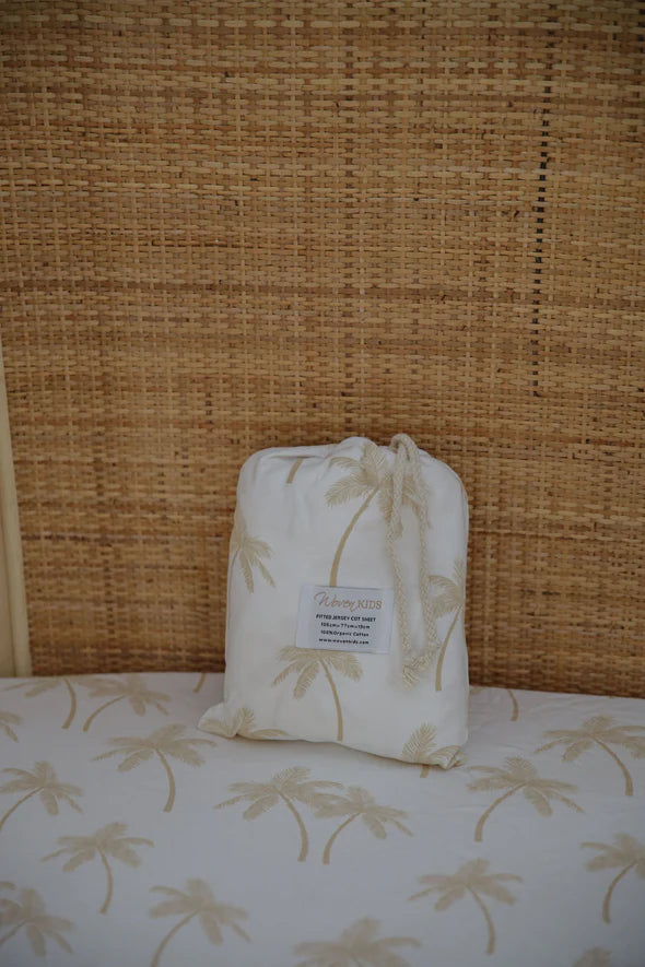 Palm Tree Organic Cotton Cot Sheet
