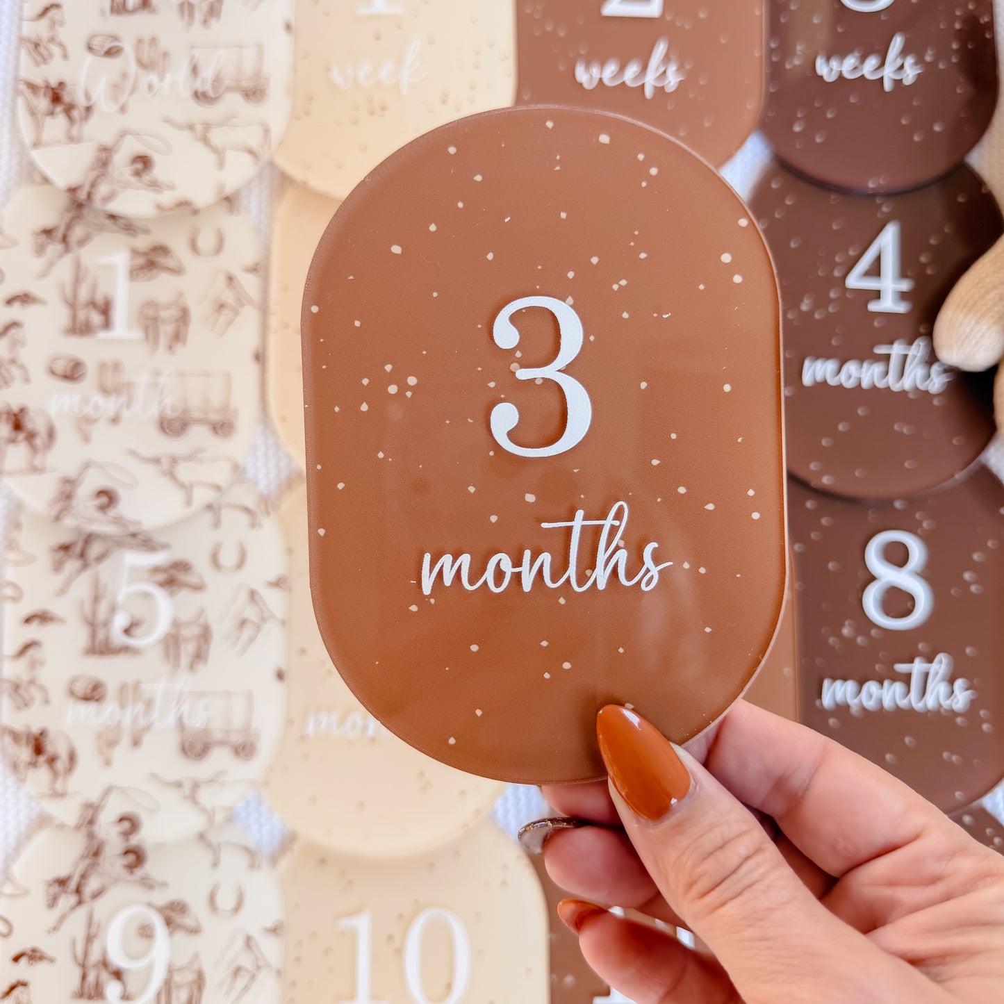 WESTERN COWBOY | COWGIRL MILESTONE SET OVAL | UV Printed Acrylic