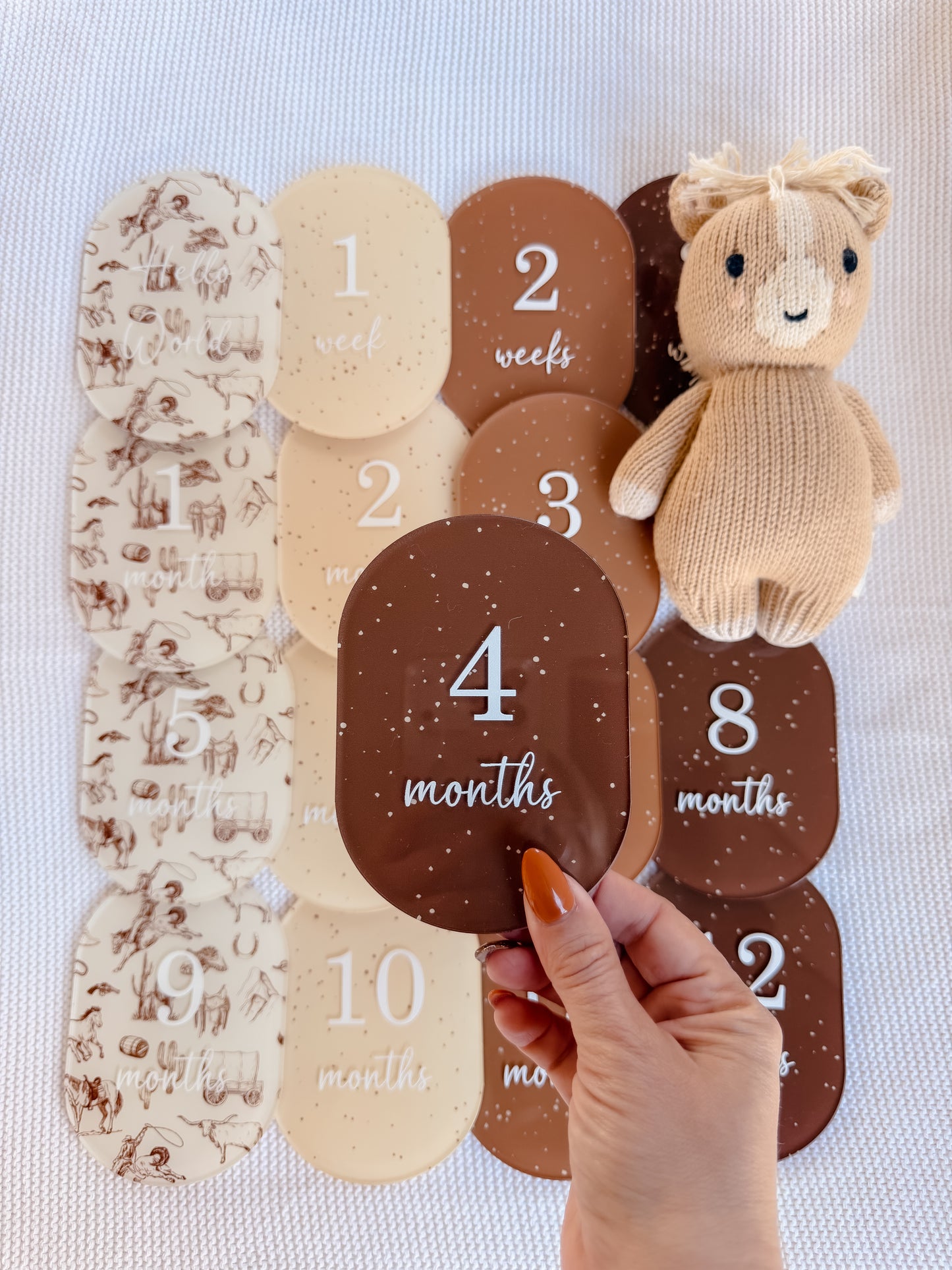 WESTERN COWBOY | COWGIRL MILESTONE SET OVAL | UV Printed Acrylic