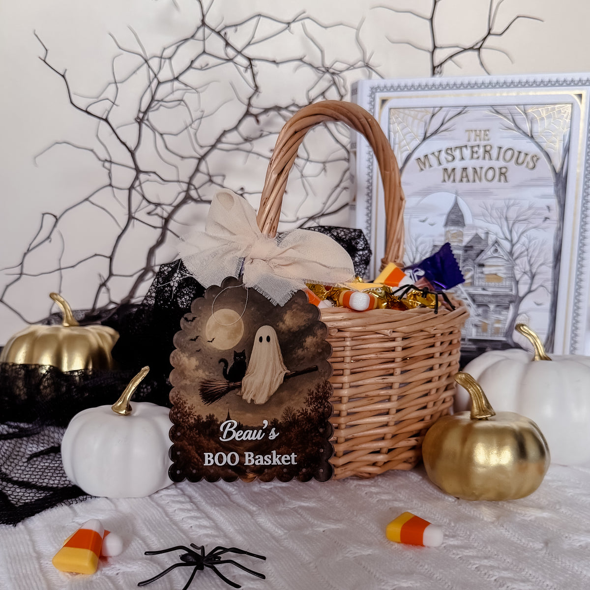 HALLOWEEN BOO BASKET TAG | Personalised | UV Printed Acrylic