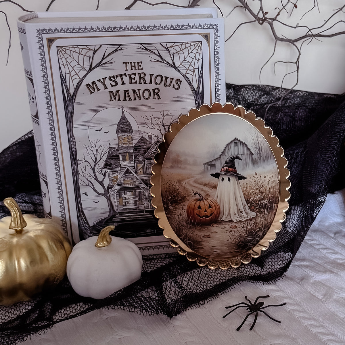 HALLOWEEN DECOR PLAQUE | Scalloped Oval | UV Printed Acrylic