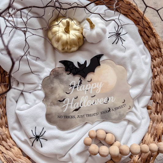 TRICK OR TREAT / HAPPY HALLOWEEN SIGN | UV Printed Acrylic
