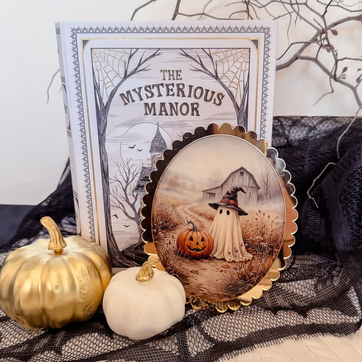 HALLOWEEN DECOR PLAQUE | Scalloped Oval | UV Printed Acrylic