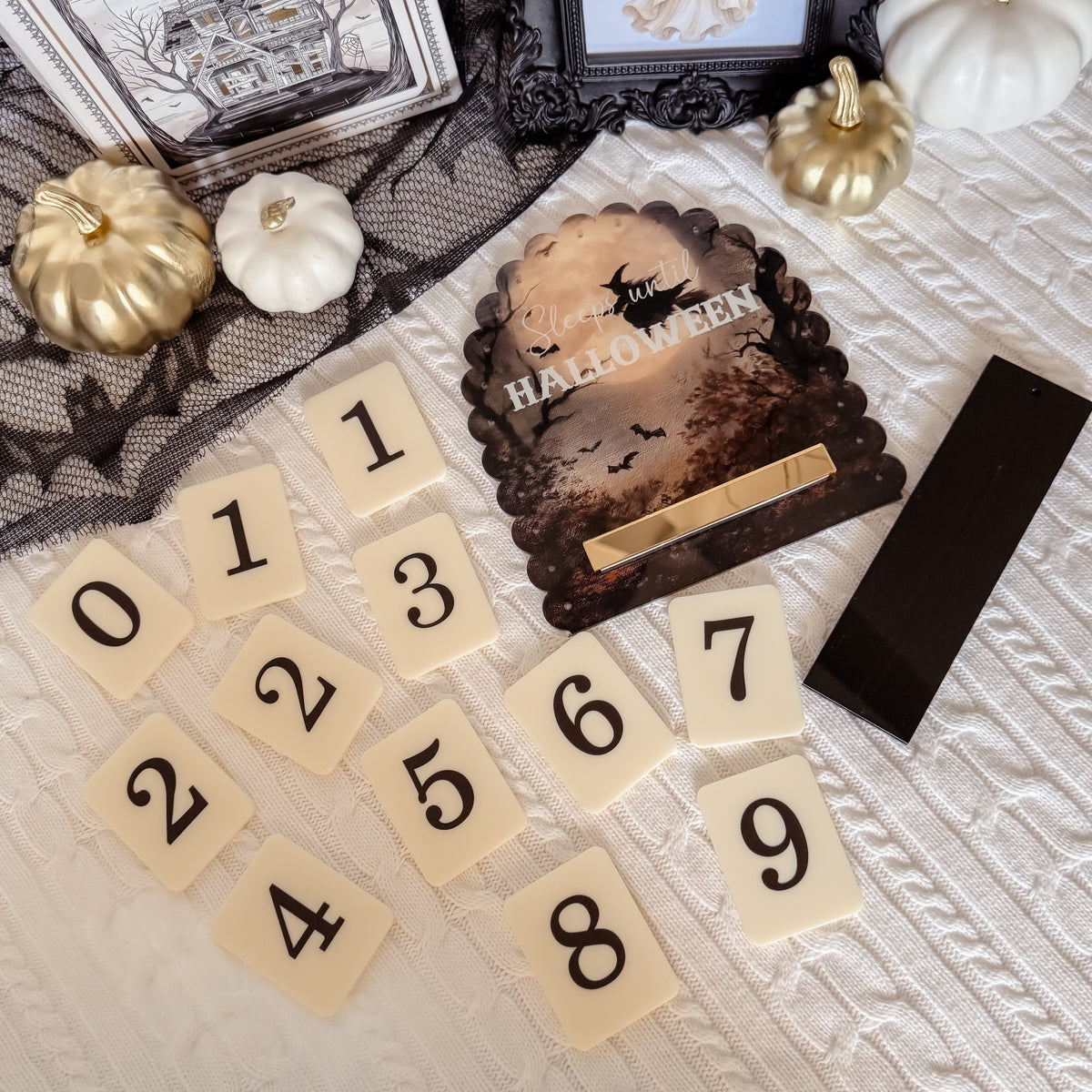 HALLOWEEN COUNTDOWN SIGN | Scalloped Arch | UV Printed Acrylic