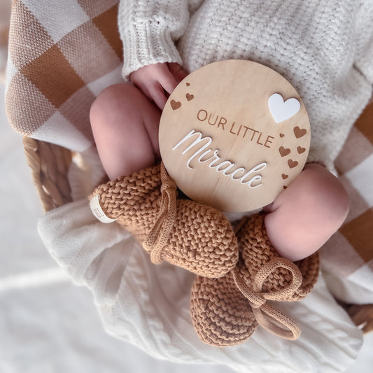 Our Little Miracle Wooden Plaque