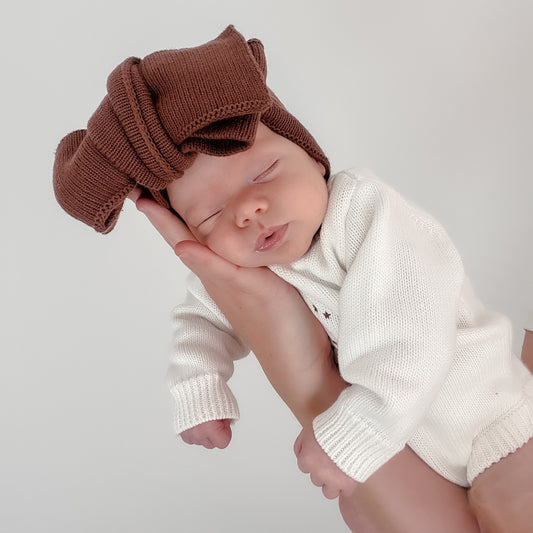 Knitted Oversized Topknot - Dark Chocolate