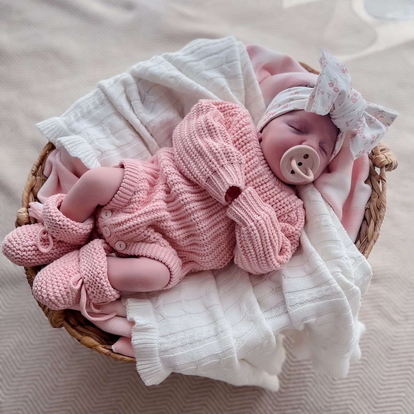 Chunky Knit Romper - Strawberry