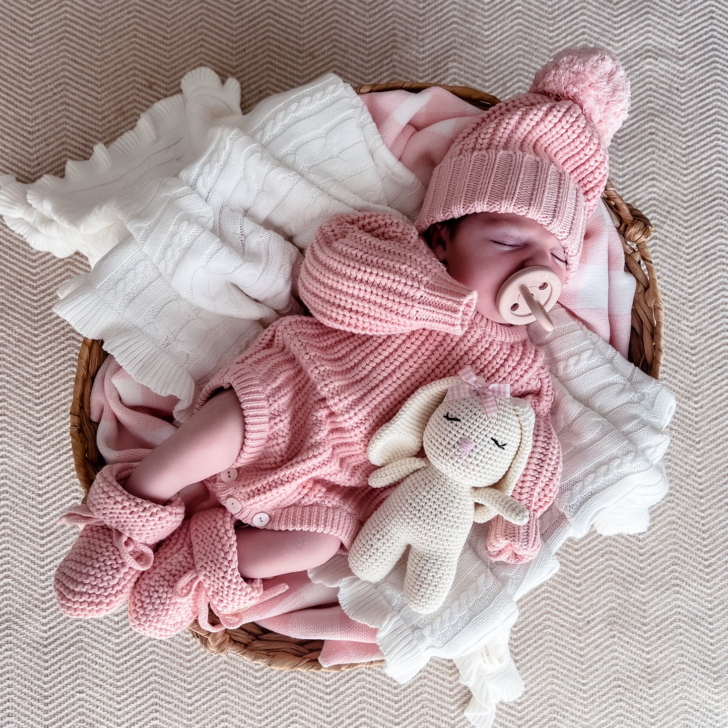 Chunky Knit Beanie - Strawberry