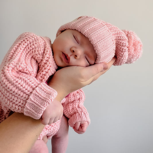 Chunky Knit Beanie - Strawberry