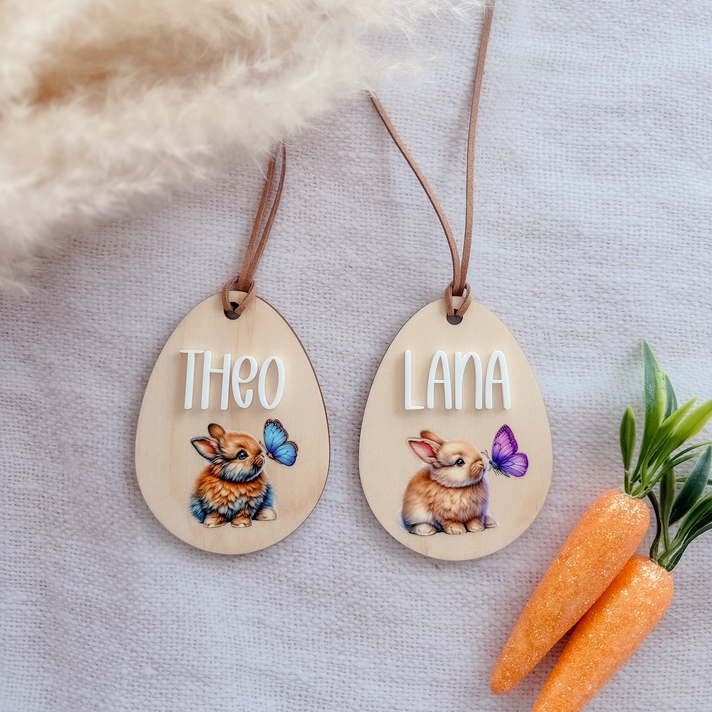 EASTER BASKET TAG | EGG | Personalised | Plywood & Acrylic | UV Print
