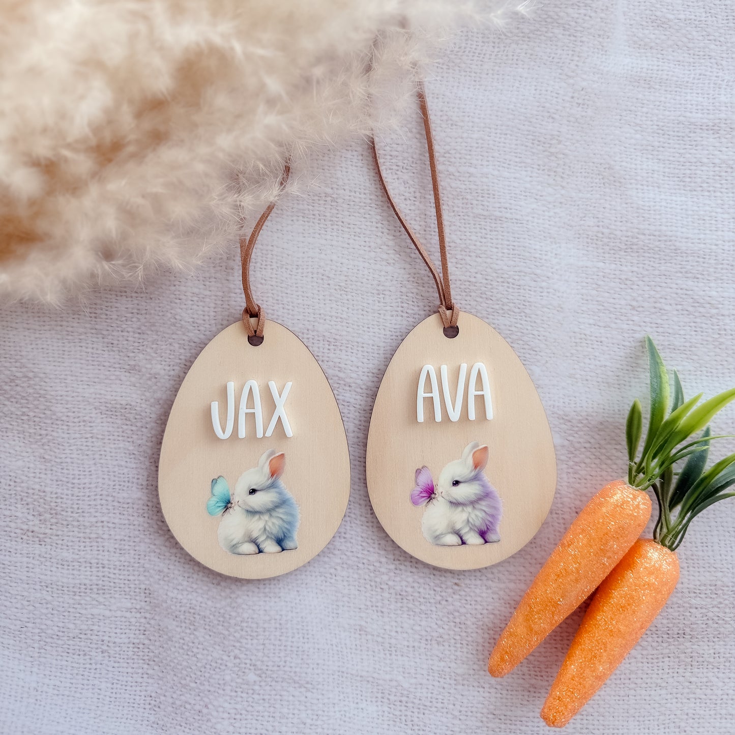 EASTER BASKET TAG | EGG | Personalised | Plywood & Acrylic | UV Print