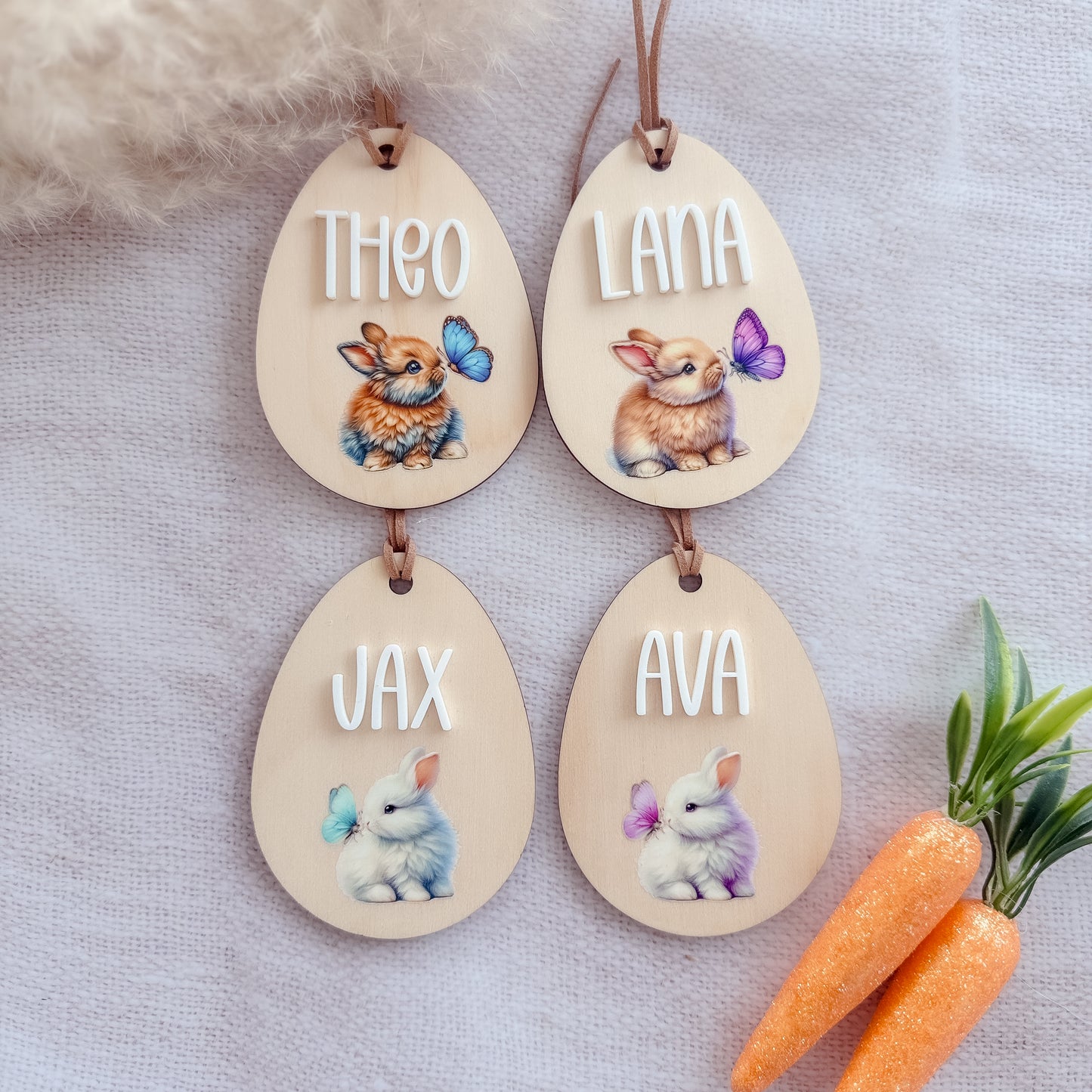 EASTER BASKET TAG | EGG | Personalised | Plywood & Acrylic | UV Print