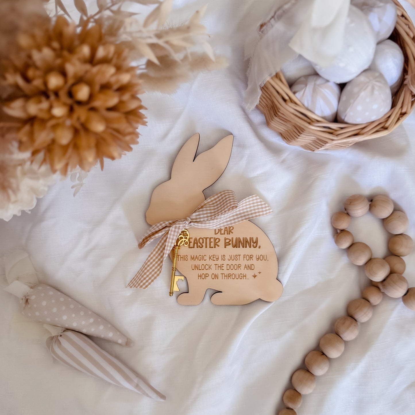 BUNNY MAGIC KEY | Personalised | Plywood & Gold Key