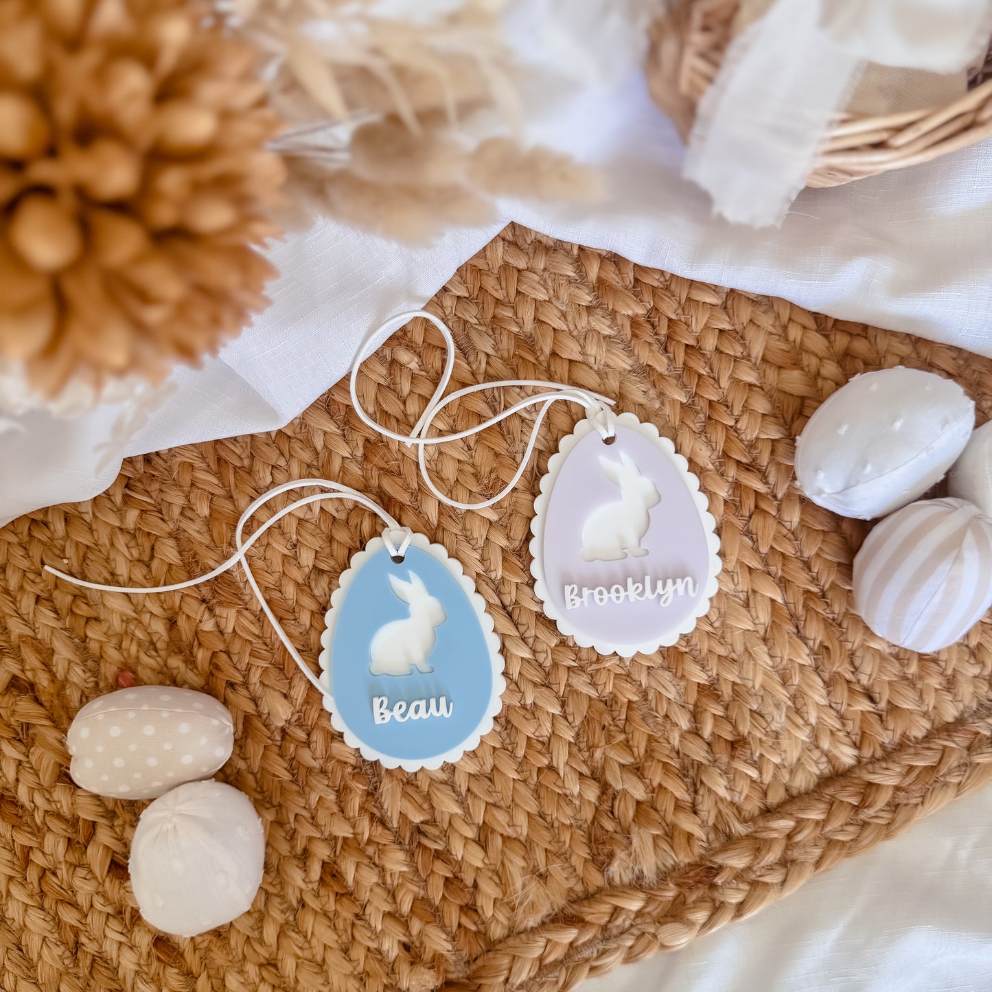 SCALLOPED EGG | Easter Basket Tag | Acrylic