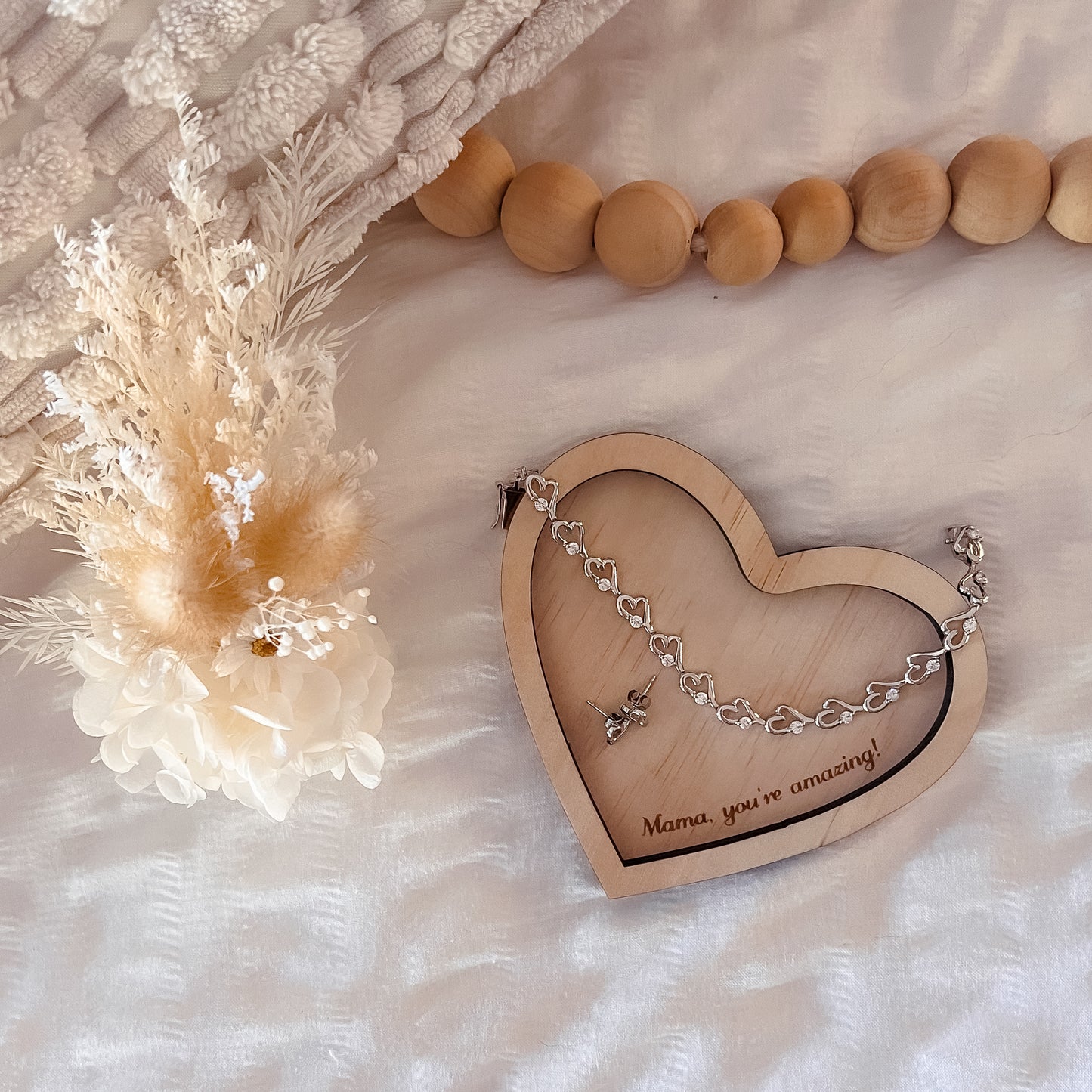 Wooden Heart Trinket Tray (personalised message)
