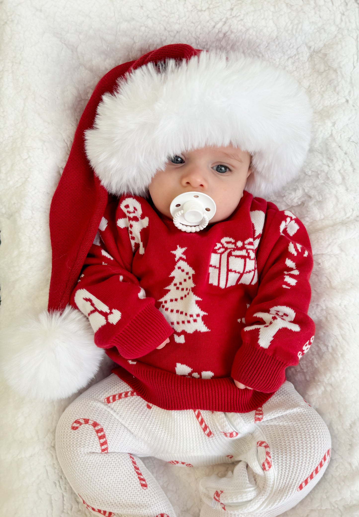 Knit Santa Hat - Rudolph Red