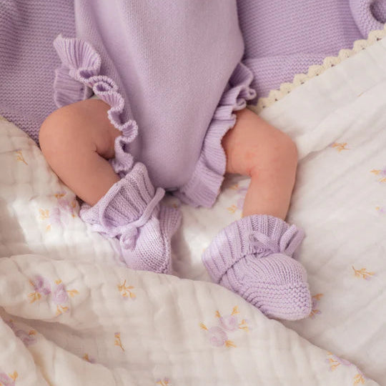 KNITTED BOOTIES | Pastel Lilac