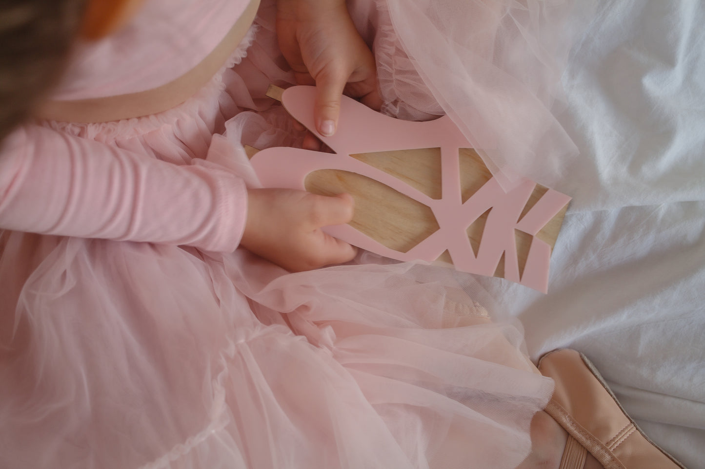 Ballet Slippers - Wooden/Pink Acrylic