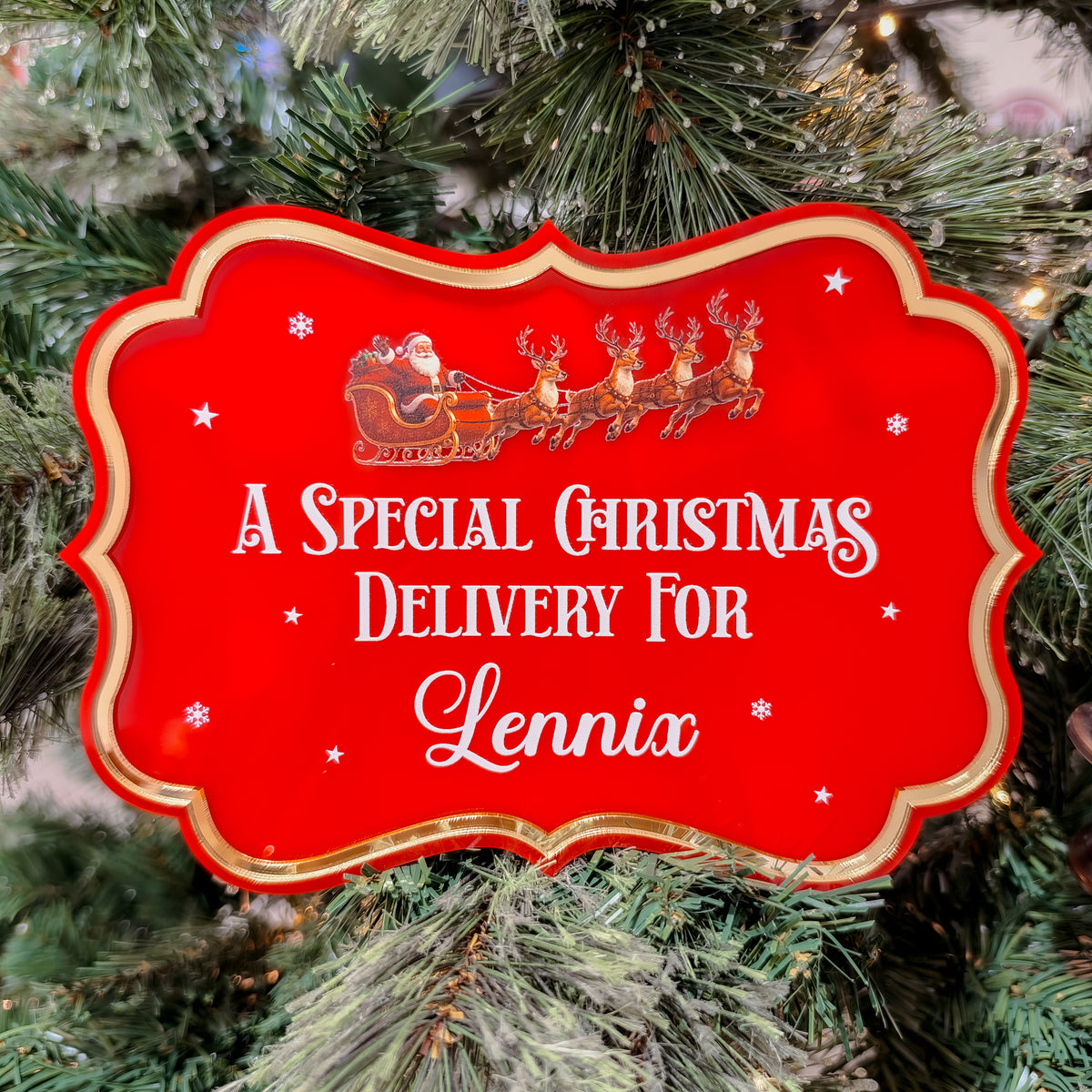 CHRISTMAS CRATE PLAQUE | Personalised | Acrylic