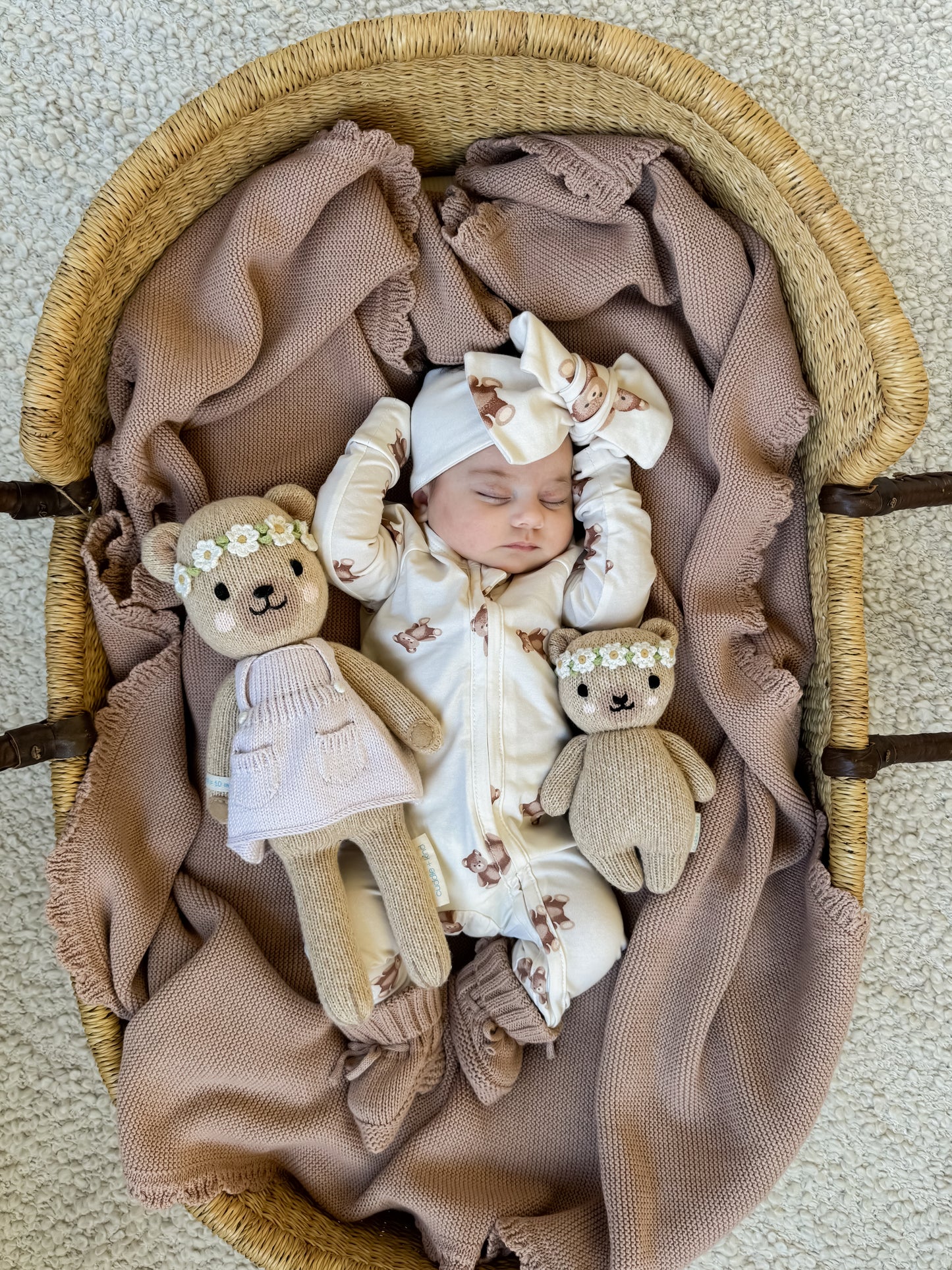 Knitted Heirloom Blanket - Teddy Colour