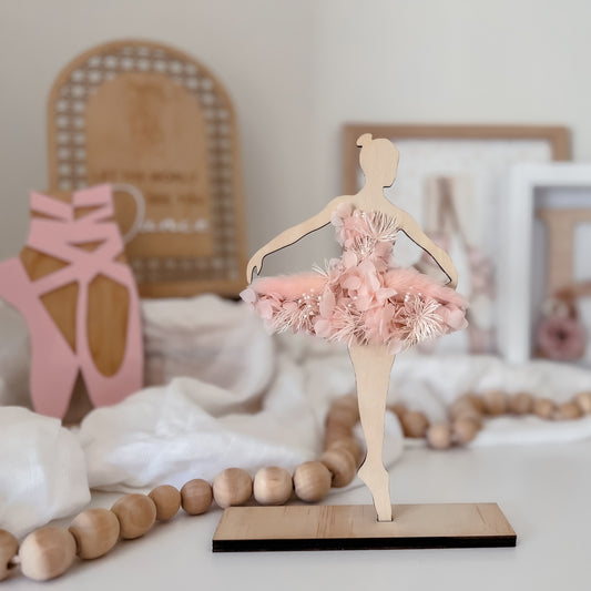 Wooden Ballerina w/ dried flowers