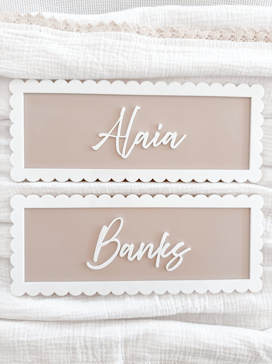 Scalloped Name Plaque | Personalised