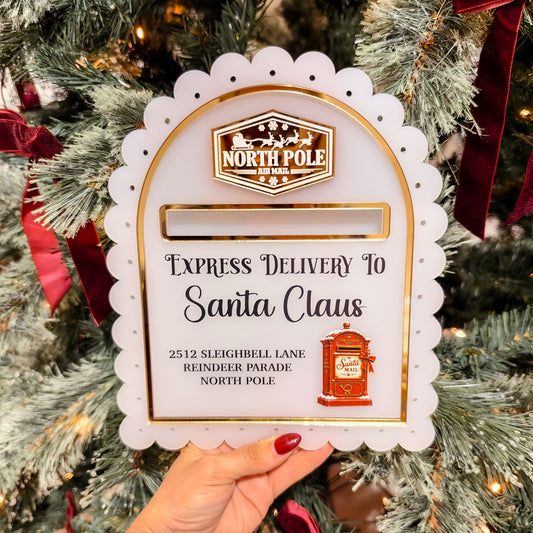 SANTA'S LETTER BOX | Scalloped Arch | Acrylic