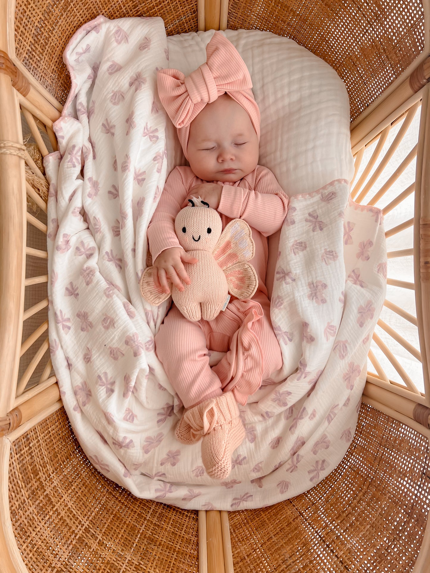 Frill Zip Romper - Baby Pink Ribbed