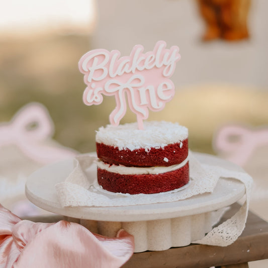 FIRST BIRTHDAY CAKE TOPPER | Bow | Personalised | Acrylic