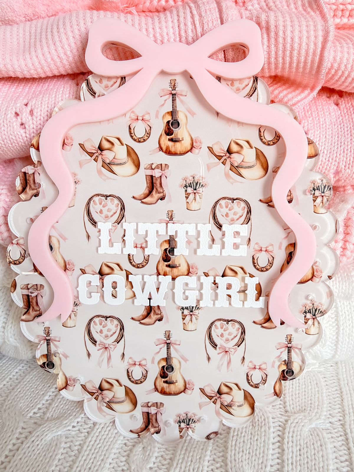 WESTERN ANNOUNCEMENT PLAQUE | Little Cowboy or Litte Cowgirl | UV Printed Acrylic