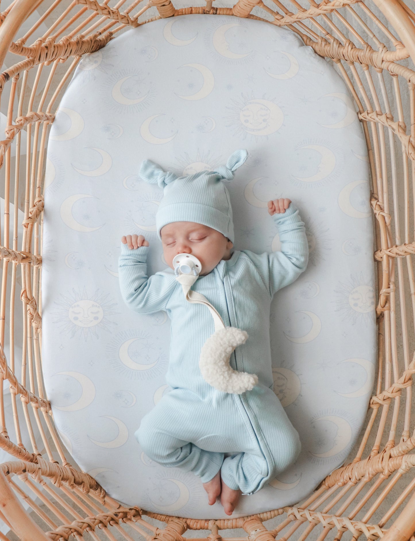 Zip Romper - Blue Ribbed