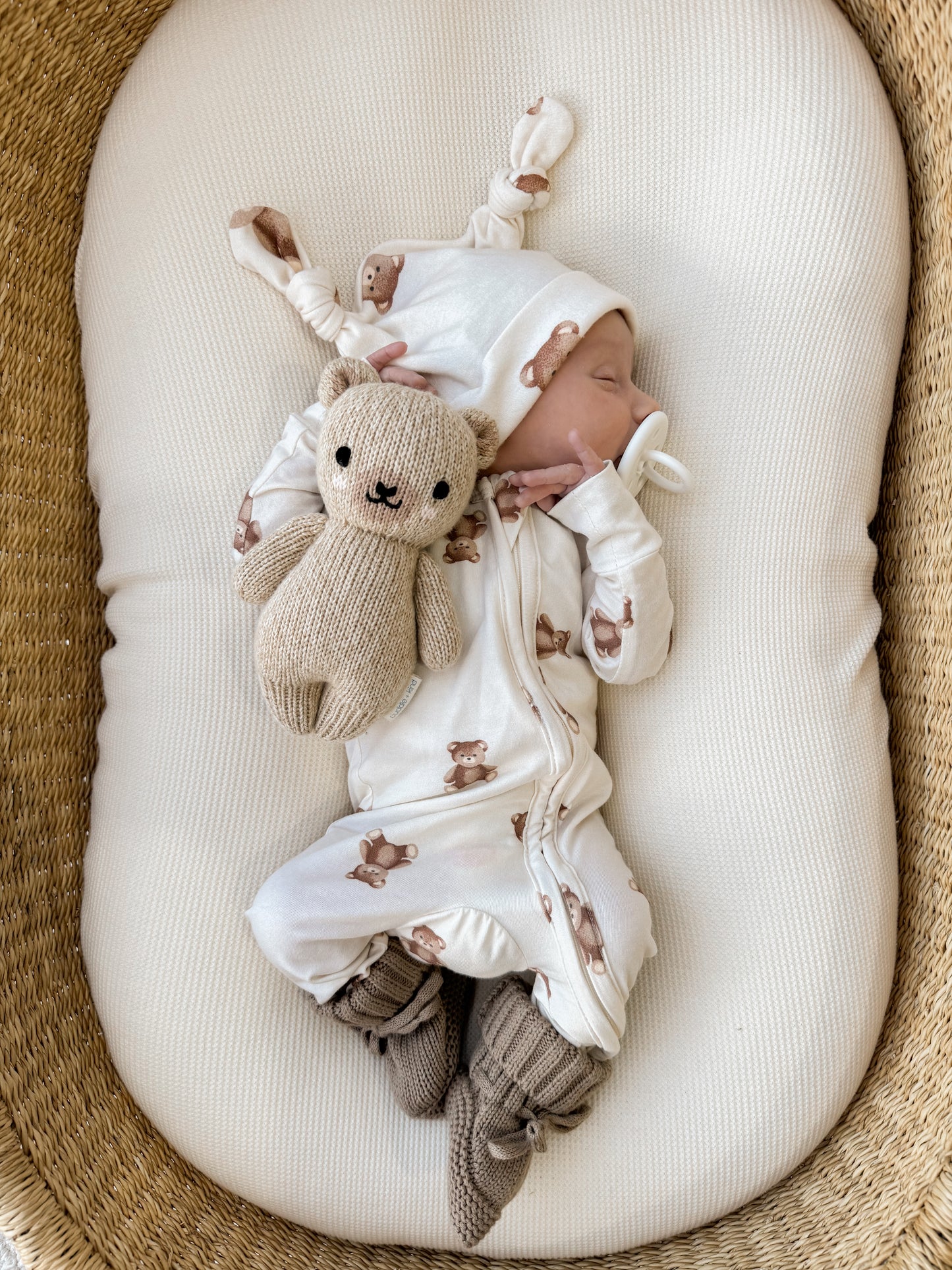 Zip Romper - Teddy Print