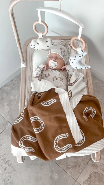 KNIT BLANKET | Western Horse Shoe