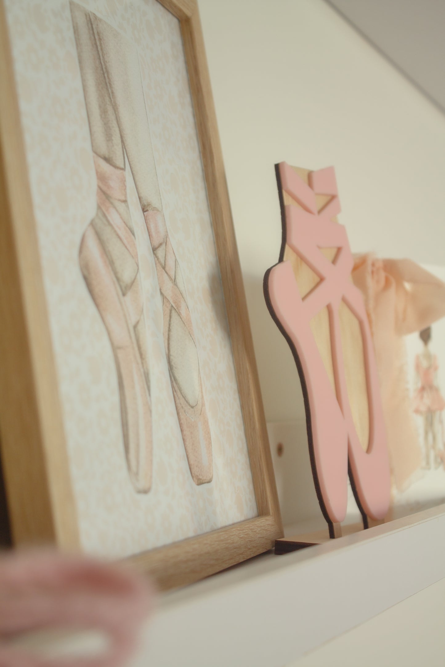 Ballet Slippers - Wooden/Pink Acrylic