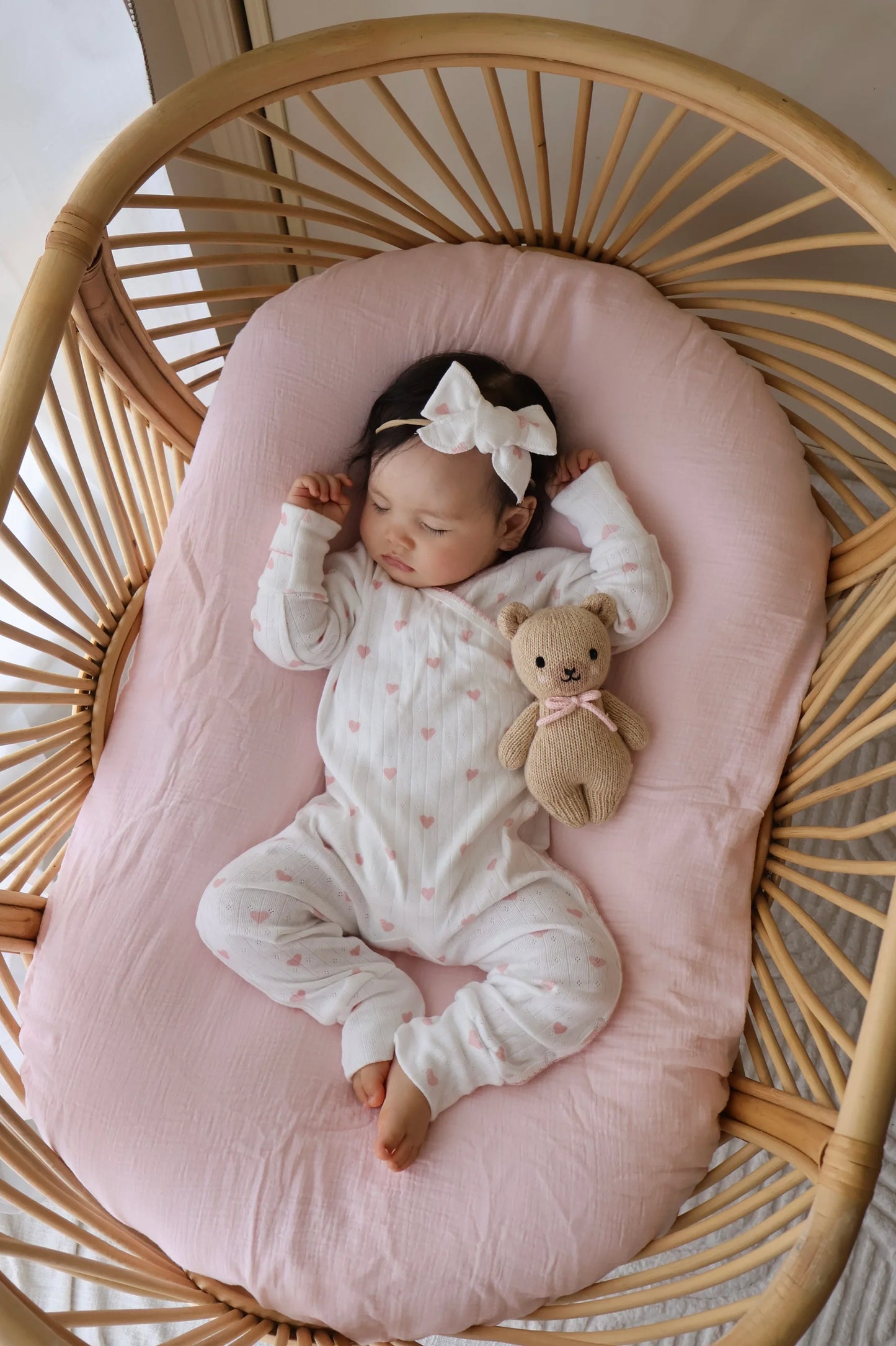 ESSENTIAL KIMONO ROMPER - Pink Hearts