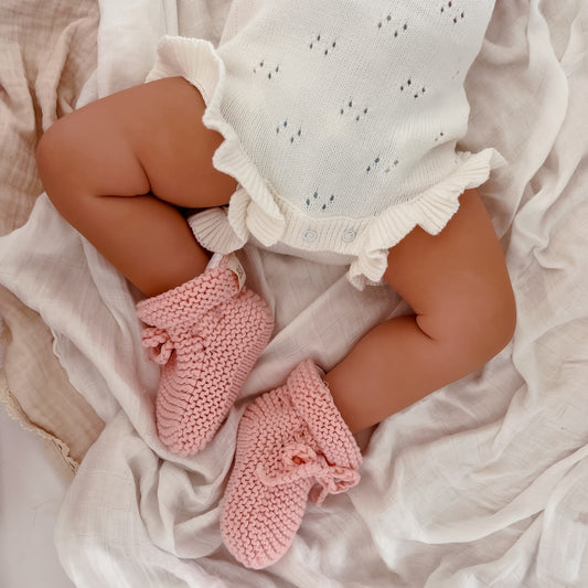 Crochet Booties - Baby Pink