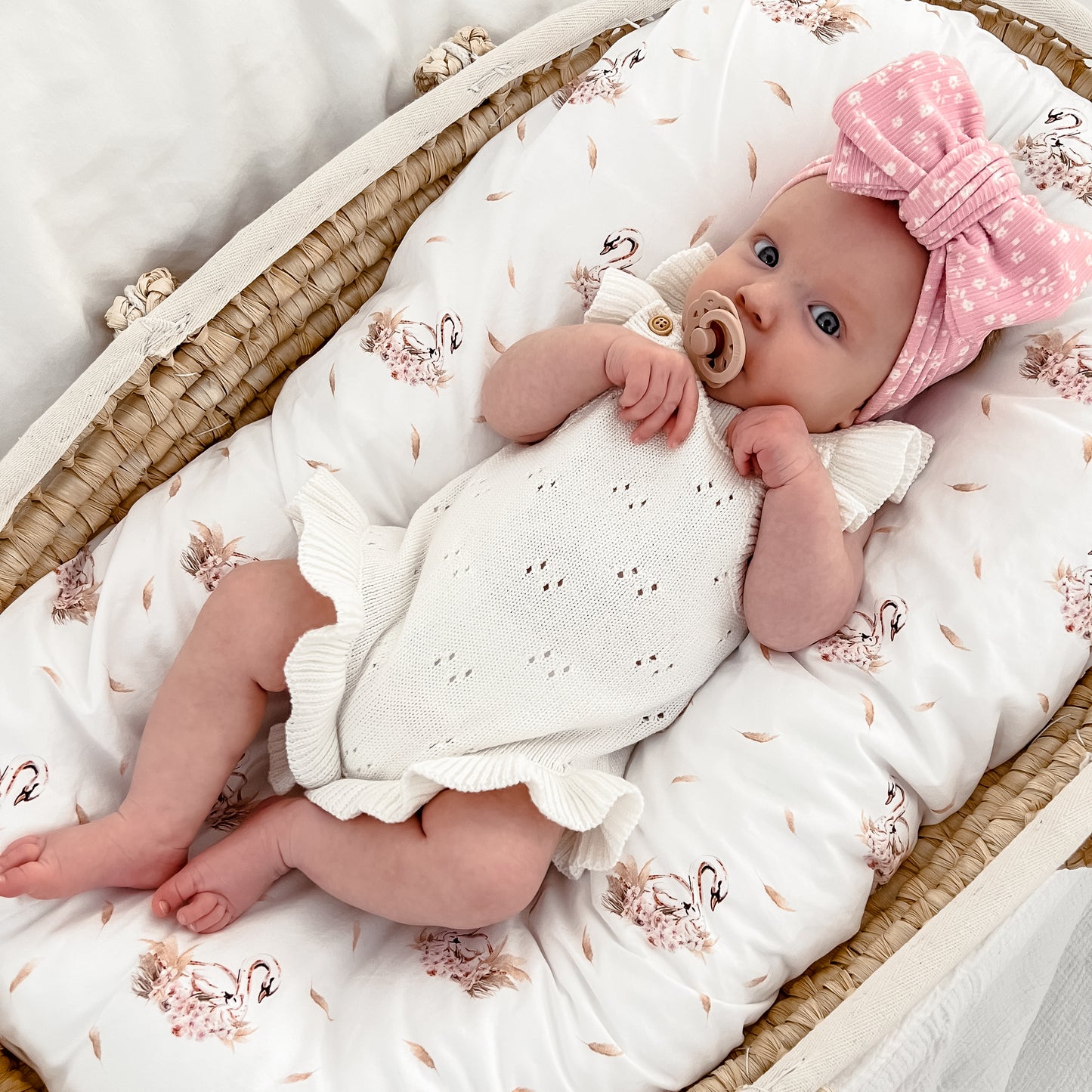 Pointelle Flutter Romper - Milk