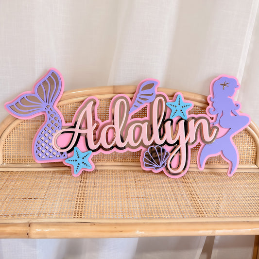MERMAID NAME SIGN | Triple Layered Acrylic