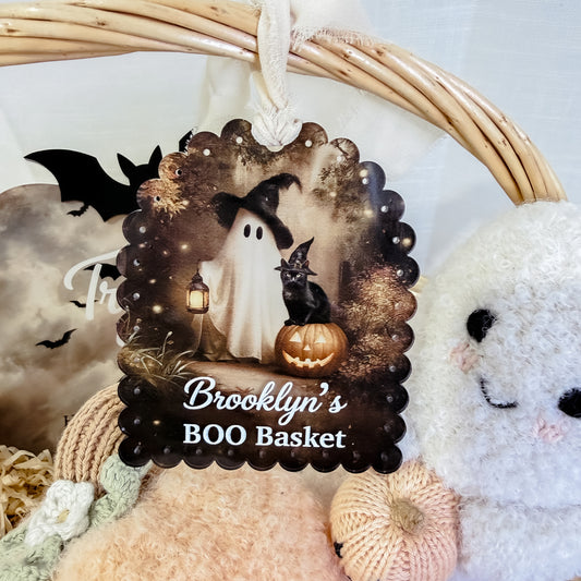 HALLOWEEN BOO BASKET TAG | Personalised | UV Printed Acrylic