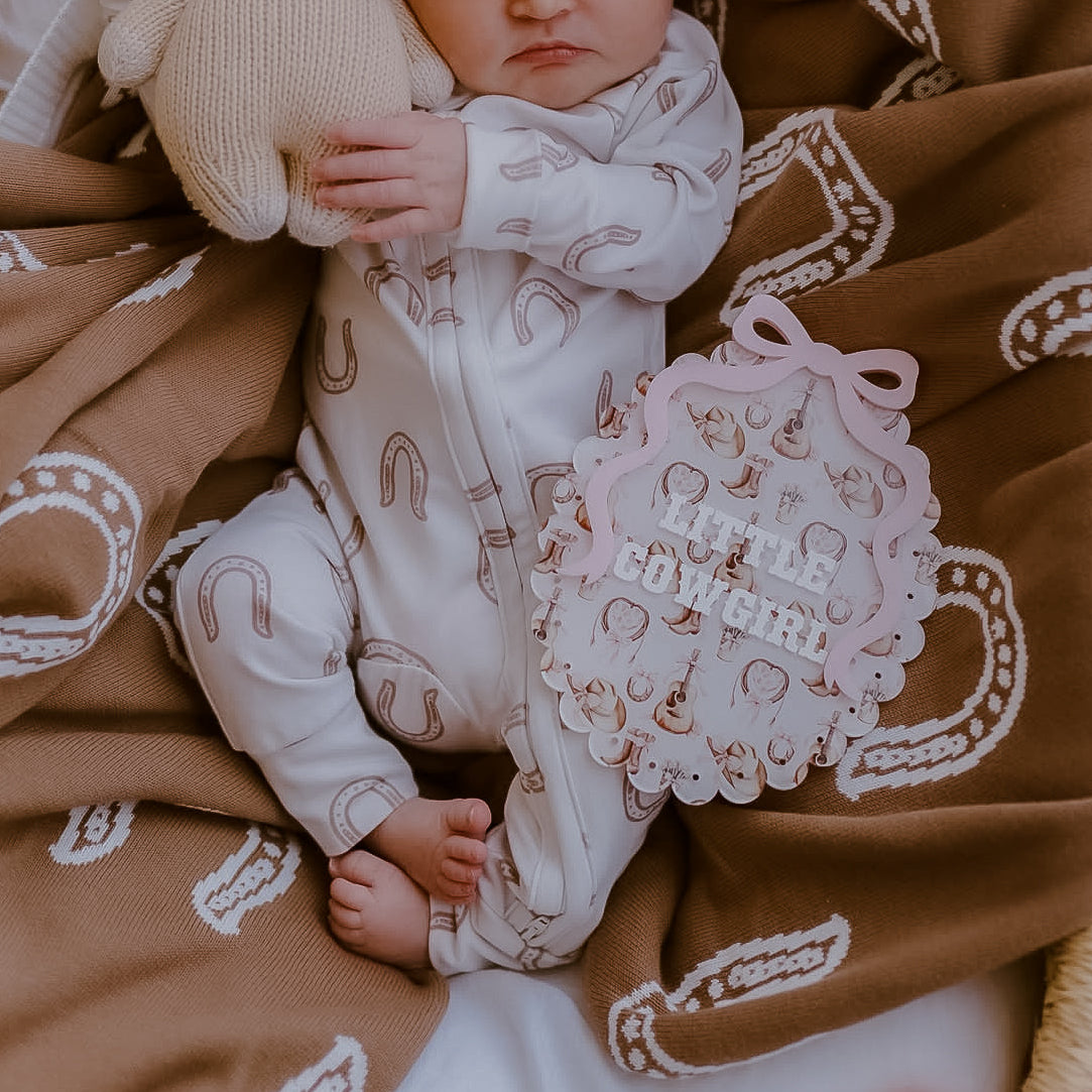 KNIT BLANKET | Western Horse Shoe