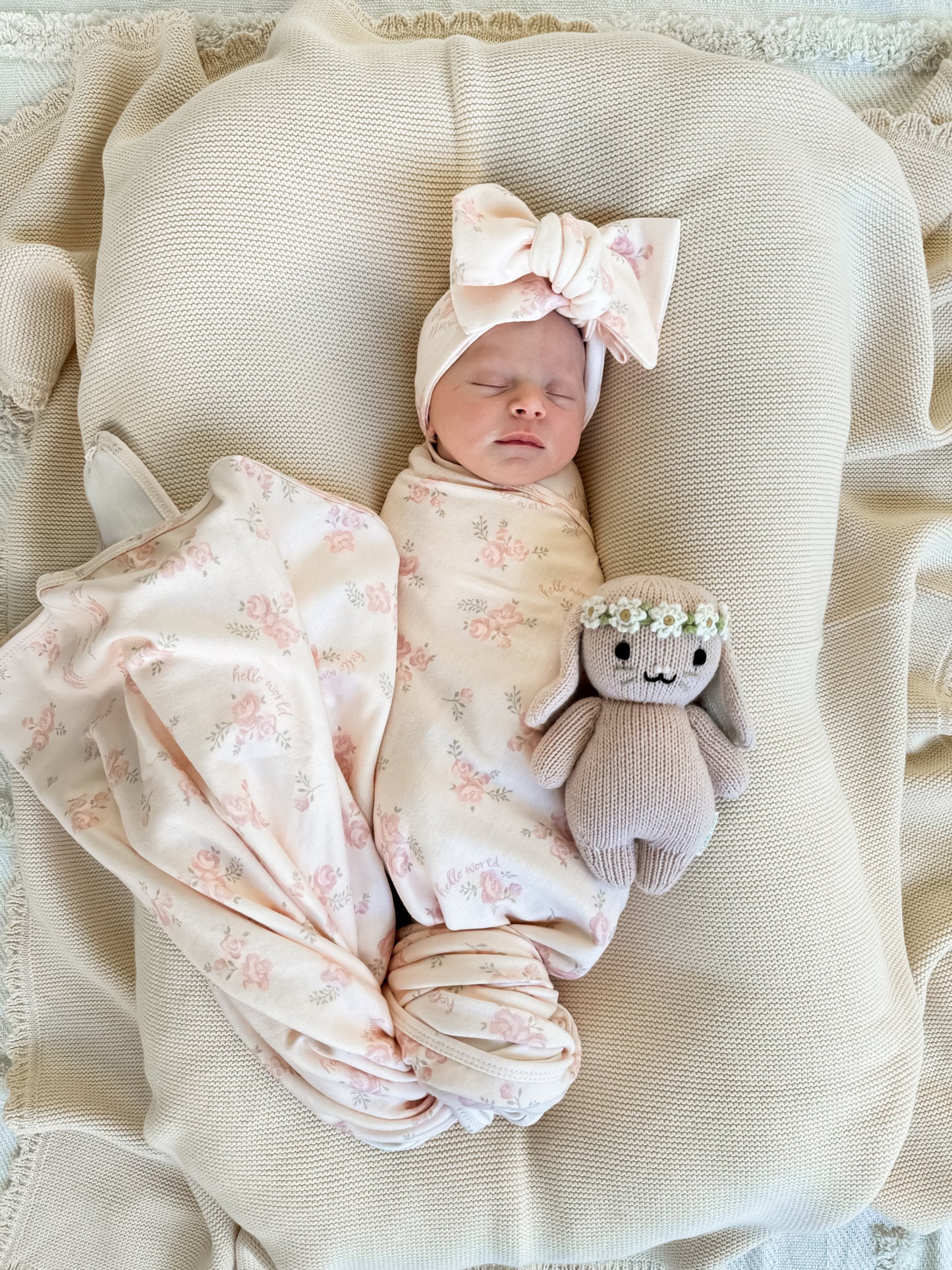 Jersey Swaddle Set - Hello World Floral