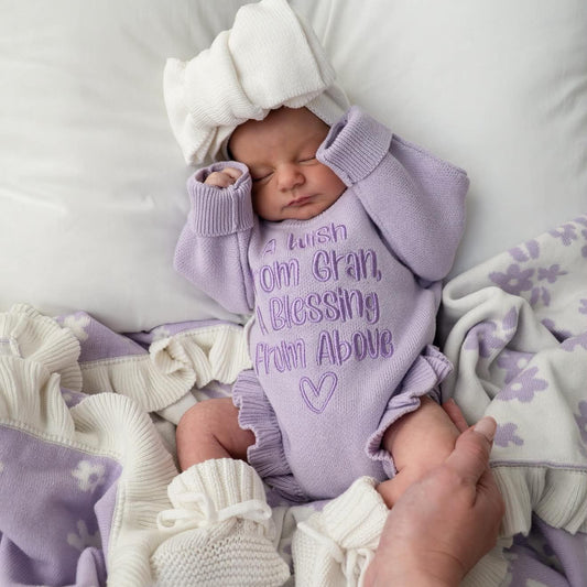 Frill Knit Romper - Pastel Lilac