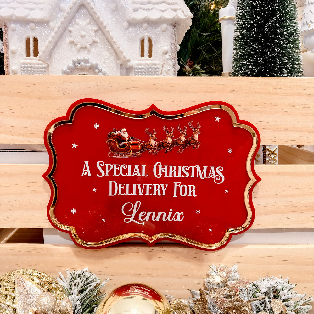 CHRISTMAS CRATE PLAQUE | Personalised | Acrylic
