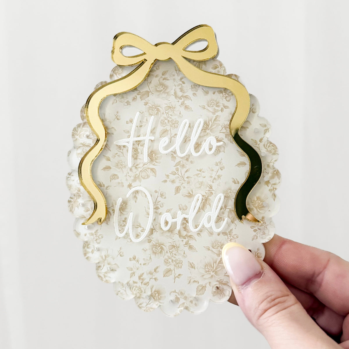 VINTAGE BOW MILESTONE SET | SCALLOP OVAL | UV Printed Acrylic
