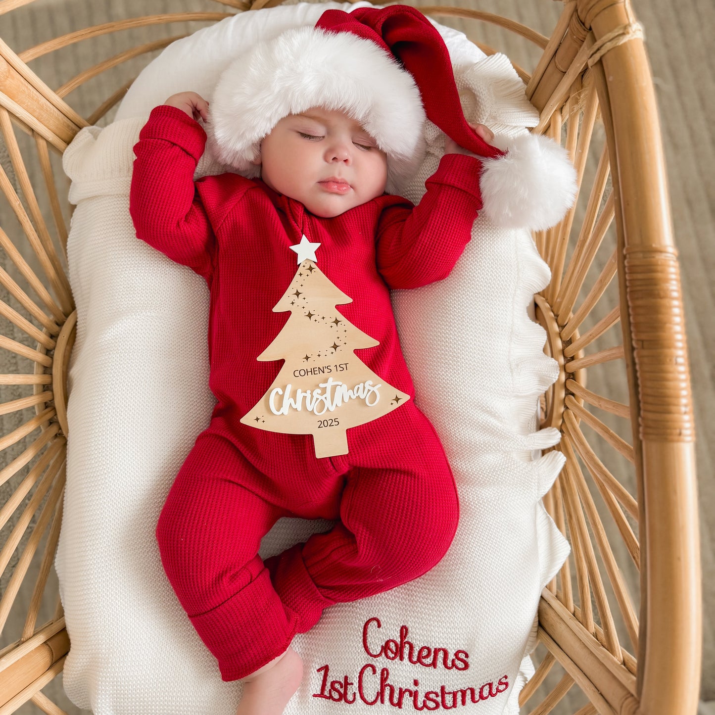 Zip Romper - Rudolph Waffle (No frill)