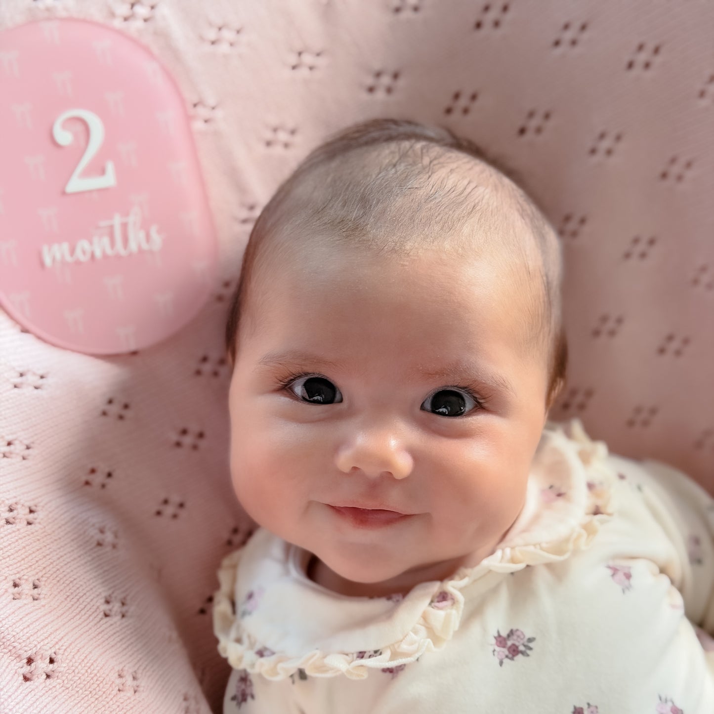 PINK BOW MILESTONE SET OVAL | UV Printed Acrylic