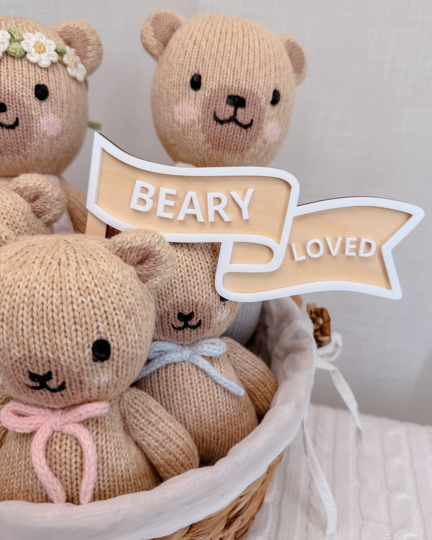 BEAR AFFIRAMTION FLAG SET of 6 | Plywood & Acrylic